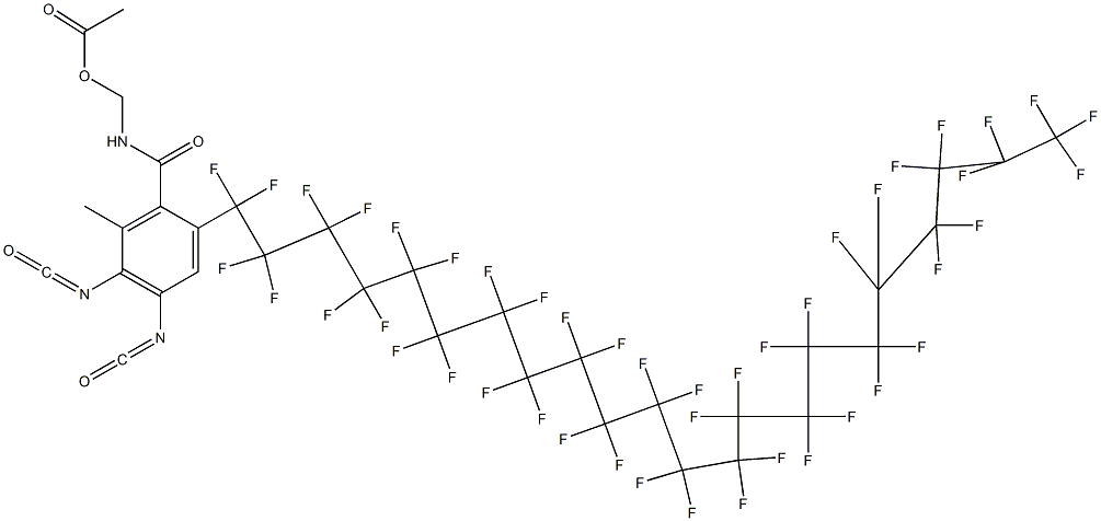 N-(Acetyloxymethyl)-2-(pentatetracontafluorodocosyl)-4,5-diisocyanato-6-methylbenzamide Struktur