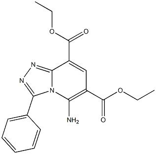 5-アミノ-3-フェニル-1,2,4-トリアゾロ[4,3-a]ピリジン-6,8-ジカルボン酸ジエチル 化学構造式