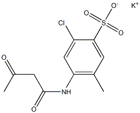4-(アセトアセチルアミノ)-2-クロロ-5-メチルベンゼンスルホン酸カリウム 化学構造式