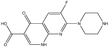 6-Fluoro-1,4-dihydro-4-oxo-7-(1-piperazinyl)-1,8-naphthyridine-3-carboxylic acid Structure
