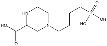 4-[3-Carboxy-1-piperazinyl]butylphosphonic acid 结构式