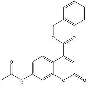 7-(Acetylamino)-2-oxo-2H-1-benzopyran-4-carboxylic acid benzyl ester Structure
