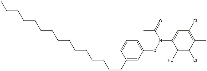 2-(3-Pentadecylphenoxyacetylamino)-4,6-dichloro-5-methylphenol Struktur