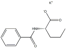 [S,(+)]-2-(ベンゾイルアミノ)吉草酸カリウム 化学構造式