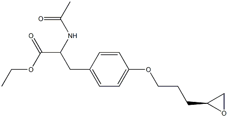 (S)-2-Acetylamino-3-[4-[3-(oxiran-2-yl)propyloxy]phenyl]propionic acid ethyl ester Struktur