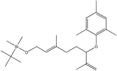 (6E)-3-Mesityloxy-2,6-dimethyl-8-(tert-butyldimethylsiloxy)-1,6-octadiene 结构式
