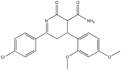 2,3,4,5-Tetrahydro-2-oxo-4-(2,4-dimethoxyphenyl)-6-(4-chlorophenyl)pyridine-3-carboxamide Structure