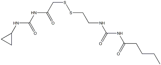 1-Pentanoyl-3-[2-[[(3-cyclopropylureido)carbonylmethyl]dithio]ethyl]urea Structure