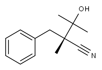 (2S)-2-Benzyl-3-hydroxy-2,3-dimethylbutyronitrile Struktur