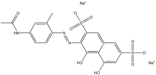 3-[[4-(Acetylamino)-2-methylphenyl]azo]-4,5-dihydroxy-2,7-naphthalenedisulfonic acid disodium salt Struktur