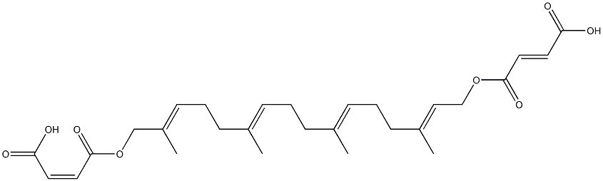 4,4'-[(2E,6E,10E,14E)-3,7,11,15-テトラメチル-2,6,10,14-ヘキサデカテトラエン-1,16-ジイル]ビスオキシビス[(2Z)-4-オキソ-2-ブテン酸] 化学構造式