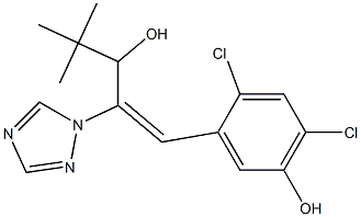 (E)-1-(2,4-Dichloro-5-hydroxyphenyl)-4,4-dimethyl-2-(1H-1,2,4-triazol-1-yl)-1-penten-3-ol Struktur