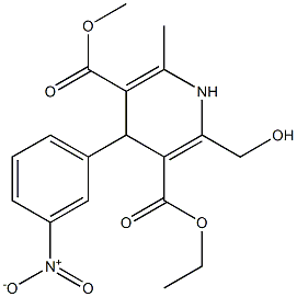 1,4-Dihydro-2-hydroxymethyl-6-methyl-4-(3-nitrophenyl)pyridine-3,5-dicarboxylic acid 3-ethyl 5-methyl ester 结构式