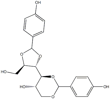 2-O,3-O:4-O,6-O-Bis(4-hydroxybenzylidene)-L-glucitol Structure