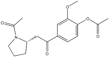 (2S)-1-Acetyl-2-[2-(4-acetyloxy-3-methoxyphenyl)-2-oxoethyl]pyrrolidine Struktur