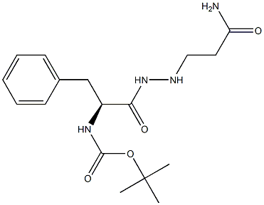 (2S)-3-フェニル-2-(tert-ブチルオキシカルボニルアミノ)-N'-(3-オキソ-3-アミノプロピル)プロパン酸ヒドラジド 化学構造式