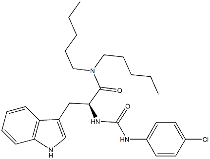 (S)-2-[3-(4-Chlorophenyl)ureido]-3-(1H-indol-3-yl)-N,N-dipentylpropanamide Structure