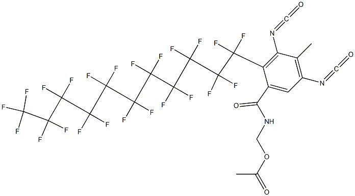 N-(Acetyloxymethyl)-2-(tricosafluoroundecyl)-3,5-diisocyanato-4-methylbenzamide Struktur