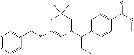 4-[(E)-1-[(2,3-ジヒドロ-3,3-ジメチル-1-ベンゾチオフェン)-5-イル]-1-プロペニル]安息香酸メチル 化学構造式