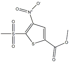 2-メチルスルホニル-3-ニトロチオフェン-5-カルボン酸メチル 化学構造式
