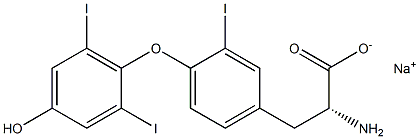 (R)-2-Amino-3-[4-(4-hydroxy-2,6-diiodophenoxy)-3-iodophenyl]propanoic acid sodium salt Struktur
