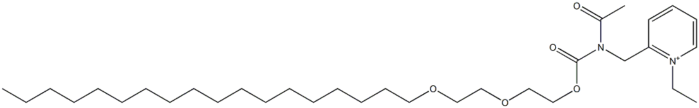 2-[N-Acetyl-N-[2-[2-(octadecyloxy)ethoxy]ethoxycarbonyl]aminomethyl]-1-ethylpyridinium Struktur