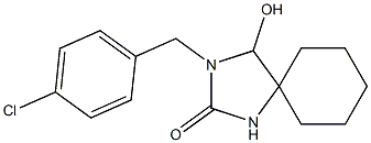 3-(p-Chlorobenzyl)-4-hydroxy-2-oxo-1,3-diazaspiro[4.5]decane Struktur