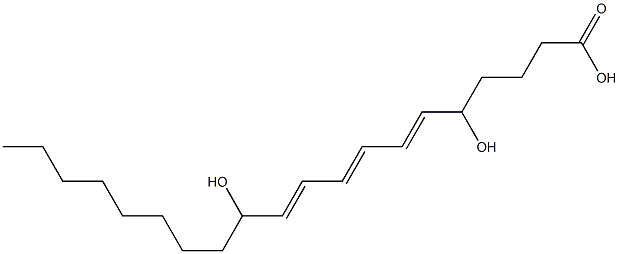 (6E,8E,10E)-5,12-Dihydroxy-6,8,10-icosatrienoic acid Struktur