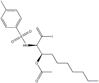 Acetic acid (1R)-1-[(R)-1-(tosylamino)-2-iodo-2-propenyl]octyl ester