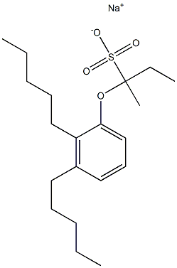 2-(2,3-ジペンチルフェノキシ)ブタン-2-スルホン酸ナトリウム 化学構造式