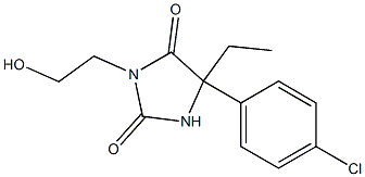 5-(p-Chlorophenyl)-5-ethyl-3-(2-hydroxyethyl)hydantoin Struktur