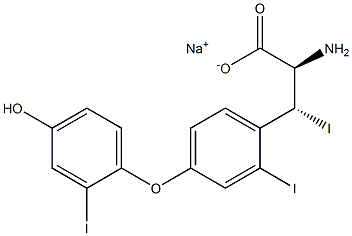 (2R,3R)-2-Amino-3-[4-(4-hydroxy-2-iodophenoxy)-2-iodophenyl]-3-iodopropanoic acid sodium salt Struktur