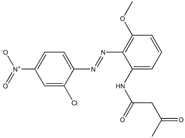 2-Acetyl-2'-(2-chloro-4-nitrophenylazo)-3'-methoxyacetanilide Struktur