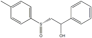 (S)-1-フェニル-2-[(4-メチルフェニル)スルフィニル]エタノール 化学構造式