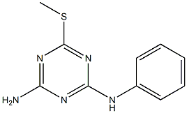 4-アミノ-2-(フェニルアミノ)-6-(メチルチオ)-1,3,5-トリアジン 化学構造式