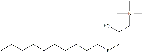 [3-(デシルチオ)-2-ヒドロキシプロピル]トリメチルアミニウム 化学構造式