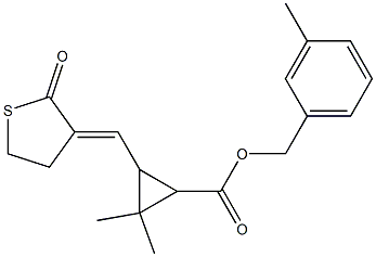 3-[[(3E)-2-オキソチオラン-3-イリデン]メチル]-2,2-ジメチルシクロプロパンカルボン酸3-メチルベンジル 化学構造式