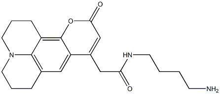 2,3,6,7-Tetrahydro-9-[[[(4-aminobutyl)amino]carbonyl]methyl]-1H,5H,11H-[1]benzopyrano[6,7,8-ij]quinolizin-11-one