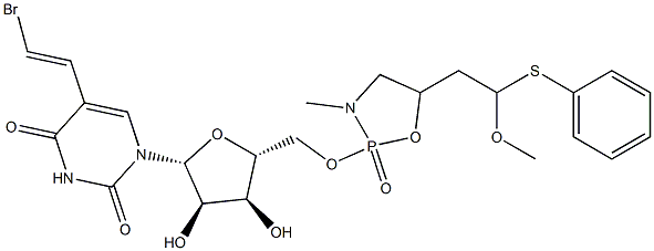 5-[(E)-2-Bromoethenyl]-5'-O-[[5-(2-methoxy-2-phenylthioethyl)-3-methyl-1,3,2-oxazaphospholidine 2-oxide]-2-yl]uridine