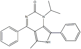 1-Isopropyl-5-methyl-4,7-diphenyl-1H-pyrrolo[3,4-d]pyrimidin-2(6H)-one Struktur