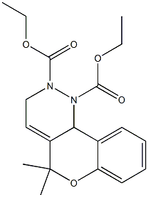 1,2,3,10b-Tetrahydro-5,5-dimethyl-5H-[1]benzopyrano[4,3-c]pyridazine-1,2-dicarboxylic acid diethyl ester Structure