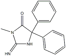 2-Imino-3-methyl-5,5-diphenylimidazolidin-4-one Struktur