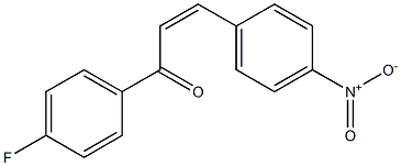(2Z)-3-(4-ニトロフェニル)-1-(4-フルオロフェニル)-2-プロペン-1-オン 化学構造式