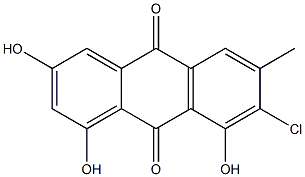 1,3,8-Trihydroxy-6-methyl-7-chloroanthracene-9,10-dione Structure