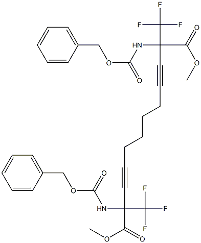 2,11-Bis(benzyloxycarbonylamino)-2,11-bis(trifluoromethyl)-3,9-dodecadiyne-1,12-dioic acid dimethyl ester Structure