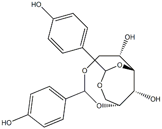 1-O,5-O:3-O,6-O-Bis(4-hydroxybenzylidene)-D-glucitol Struktur
