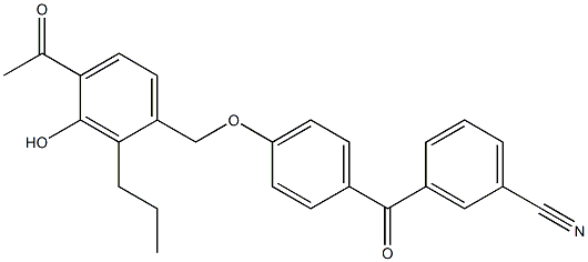 3-[4-(4-Acetyl-3-hydroxy-2-propylbenzyloxy)benzoyl]benzonitrile Struktur