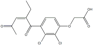 [4-[(2Z)-2-Ethyl-1,4-dioxo-2-pentenyl]-2,3-dichlorophenoxy]acetic acid Structure