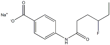 4-[(4-フルオロヘキサノイル)アミノ]ベンゼンカルボン酸ナトリウム 化学構造式