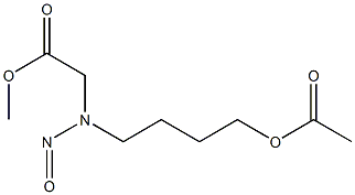 N-(4-アセチルオキシブチル)-N-ニトロソグリシンメチル 化学構造式